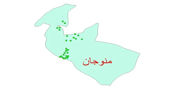 دانلود نقشه شیپ فایل کیفیت آب چاه های شهرستان منوجان