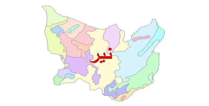 نقشه شیپ فایل (GIS) زمین شناسی شهرستان نیر