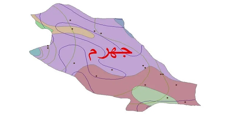 نقشه شیپ‌ فایل اقلیم‌شناسی شهرستان جهرم + 7 لایه اقلیمی
