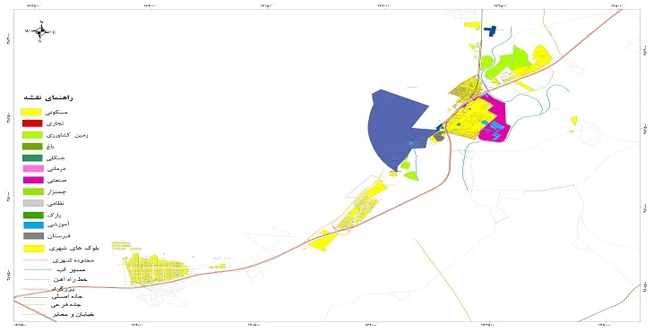 نقشه شیپ فایل (GIS) شهر بیستون 1404 + عکس با کیفیت