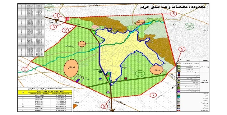 نقشه محدوده و حریم شهر اسفراین | کیفیت بالا