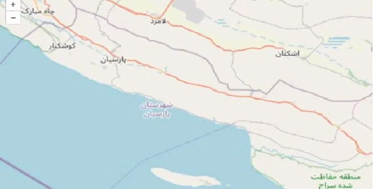 دانلود نقشه شهرستان پارسیان + pdf با کیفیت بالا
