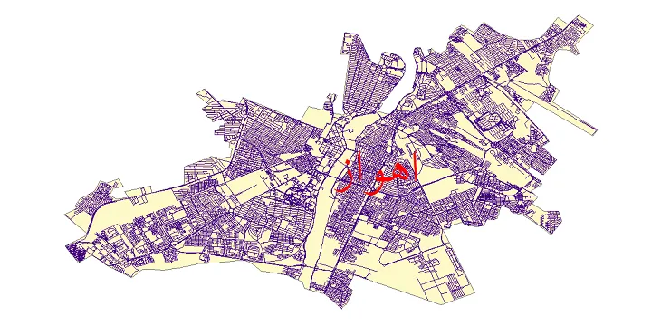دانلود نقشه شیپ فایل شبکه معابر شهر اهواز