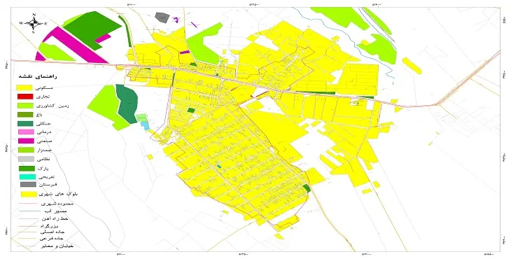 نقشه شیپ فایل (GIS) شهر باغستان 1404 + عکس با کیفیت