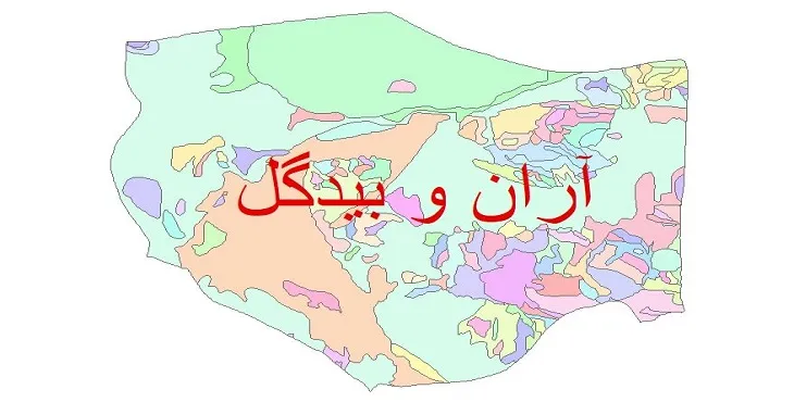 نقشه شیپ فایل (GIS) زمین‌ شناسی شهرستان آران و بیدگل