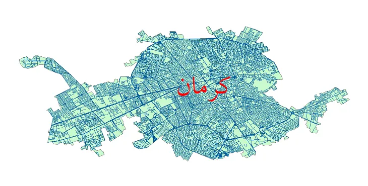 دانلود نقشه شیپ فایل شبکه معابر شهر کرمان