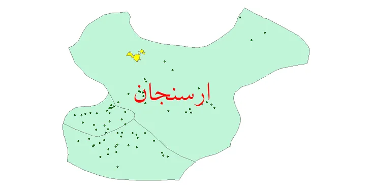 دانلود نقشه شیپ فایل (GIS) تقسیمات سیاسی شهرستان ارسنجان سال 1400