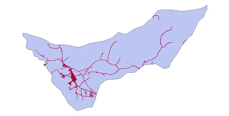 جدیدترین نقشه شیپ فایل راه های شهرستان عجبشیر + PDF