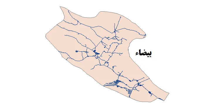 جدیدترین نقشه شیپ فایل راه های شهرستان بیضاء + PDF