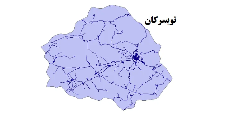 جدیدترین نقشه شیپ فایل راه های شهرستان تویسرکان + PDF