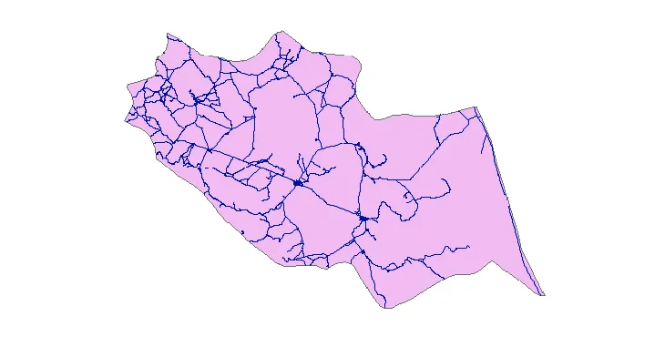 جدیدترین نقشه شیپ فایل راه های شهرستان درمیان + PDF