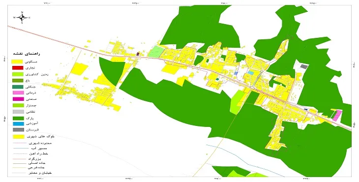 نقشه شیپ فایل (GIS) شهر باب انار 1404 + عکس با کیفیت