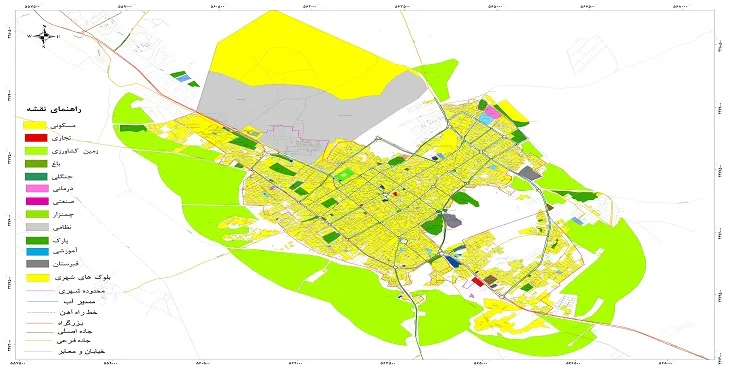 نقشه شیپ فایل (GIS) شهر کازرون 1404 + عکس با کیفیت
