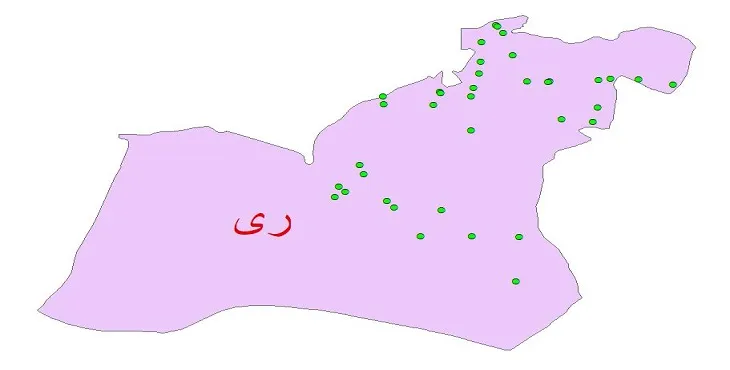 دانلود نقشه شیپ فایل کیفیت آب چاه های شهرستان ری