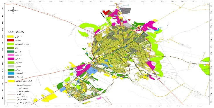 نقشه شیپ فایل (GIS) شهر قم 1404 + عکس با کیفیت
