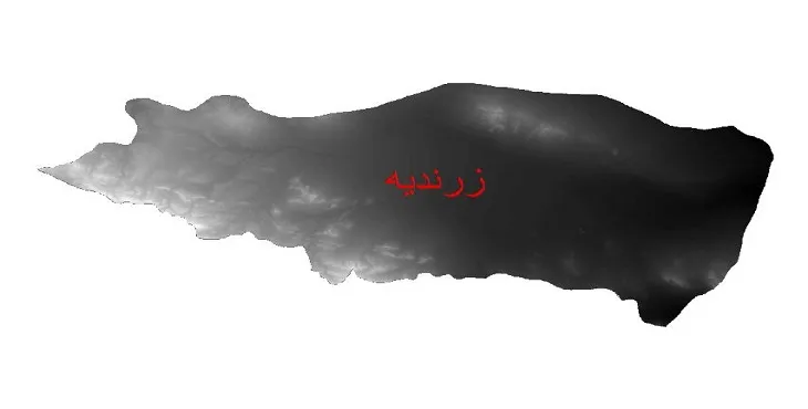 دانلود نقشه دم (DEM) شهرستان زرندیه | دقت 30 متر
