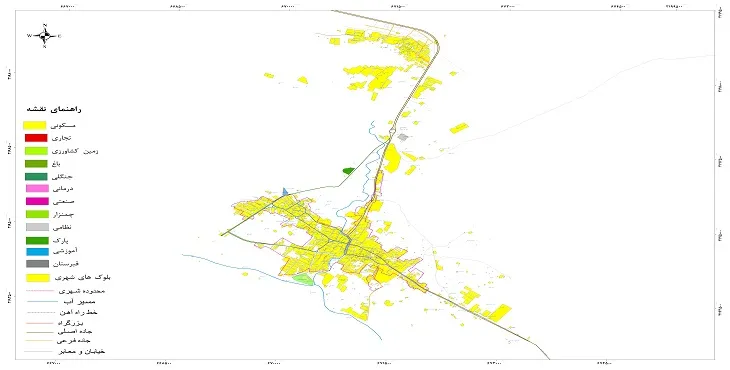 نقشه شیپ فایل (GIS) شهر میمند 1404 + عکس با کیفیت