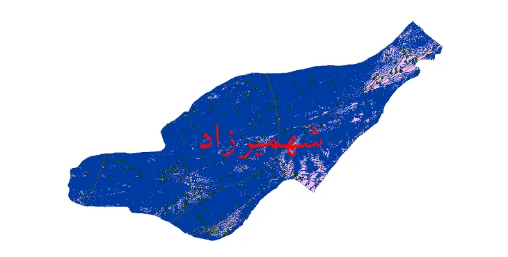 دانلود نقشه های شیپ فایل شهرستان شهمیرزاد + کاملترین لایه GIS