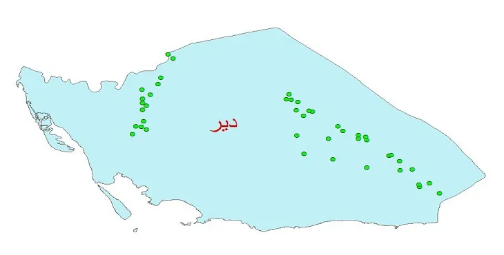 دانلود نقشه شیپ فایل کیفیت آب چاه های شهرستان دیر