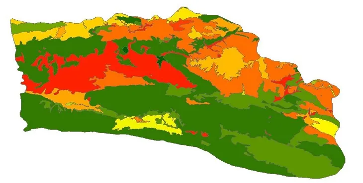 بروزترین نقشه شیپ فایل کاربری اراضی شهرستان اسفراین + PDF