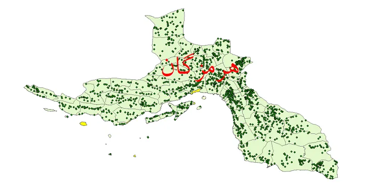 دانلود نقشه شیپ فایل (GIS) تقسیمات سیاسی استان هرمزگان سال 1400