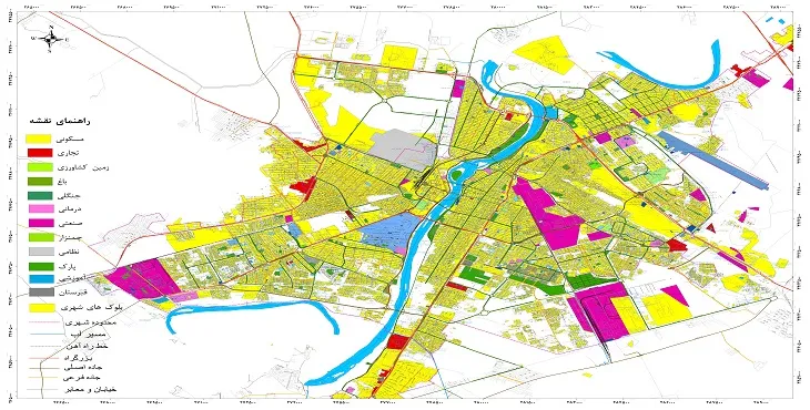نقشه شیپ فایل (GIS) شهر اهواز 1404 + عکس با کیفیت
