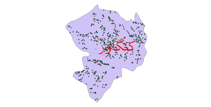 دانلود نقشه شیپ فایل جمعیت نقاط شهری و روستایی شهرستان کنگاور از سال 1335 تا 1395