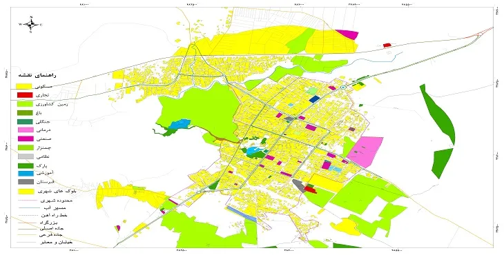 نقشه شیپ فایل (GIS) شهر لردگان 1404 + عکس با کیفیت