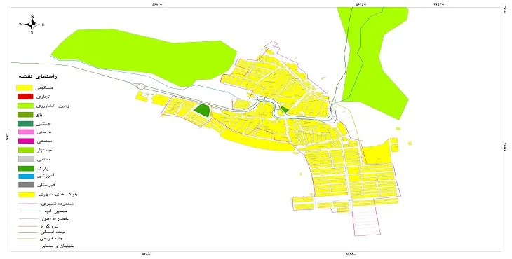 نقشه شیپ فایل (GIS) شهر حنا سال 1404 + عکس با کیفیت