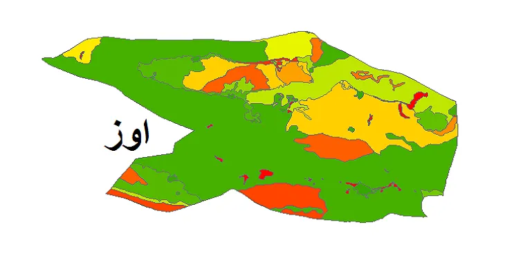 بروزترین نقشه شیپ فایل کاربری اراضی شهرستان اوز + PDF