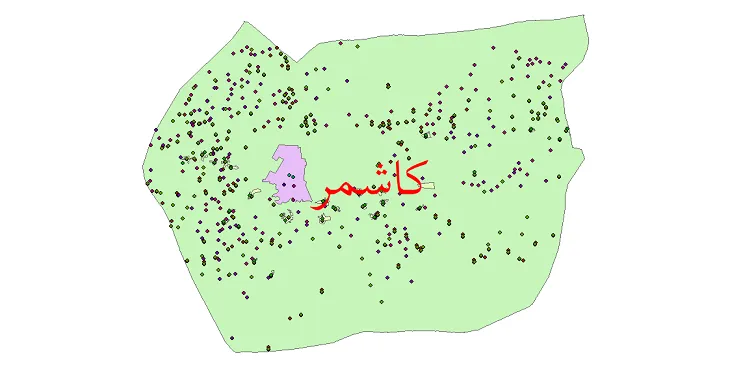 دانلود نقشه جمعیت نقاط شهری و روستایی شهرستان کاشمر از سال 1335 تا 1395