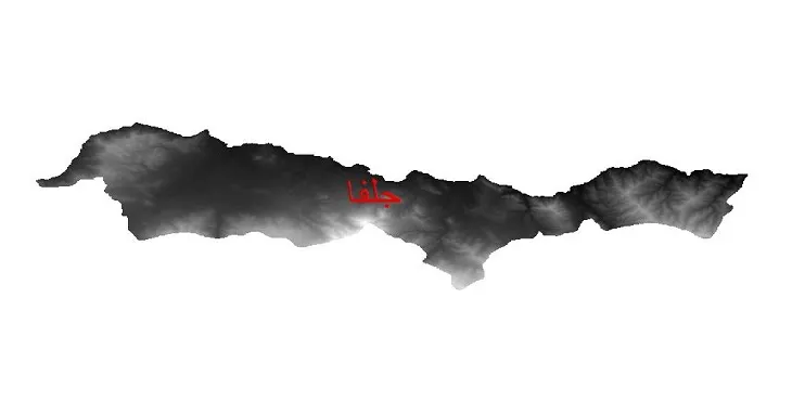 دانلود نقشه دم (DEM) شهرستان جلفا | دقت 30 متر