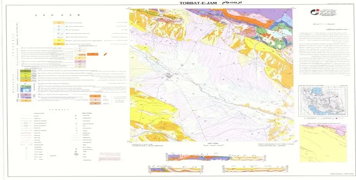نقشه زمین‌ شناسی محدوده شهری تربت جام + تصویر با کیفیت بالا