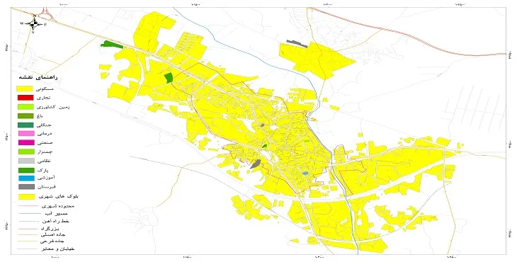 نقشه شیپ فایل (GIS) شهر باسمنج 1404 + عکس با کیفیت