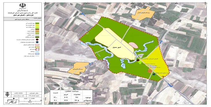 نقشه محدوده و حریم شهر حمیل | کیفیت بالا