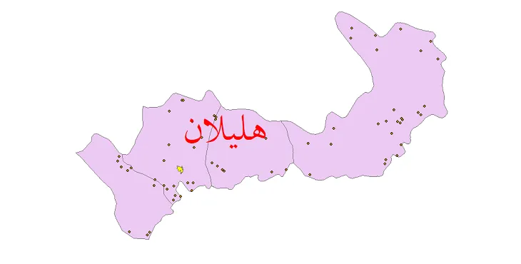 دانلود نقشه شیپ فایل (GIS) تقسیمات سیاسی شهرستان هلیلان سال 1400