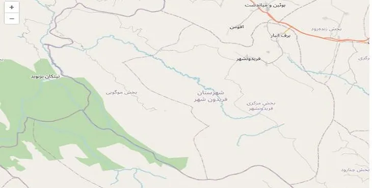 دانلود نقشه شهرستان فریدونشهر + pdf با کیفیت بالا
