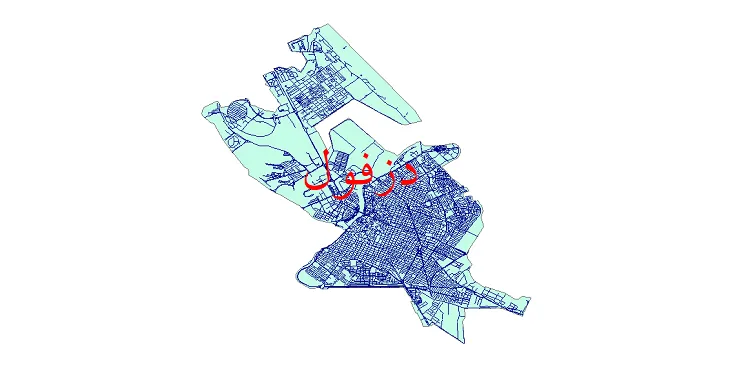دانلود نقشه شیپ فایل شبکه معابر شهر دزفول