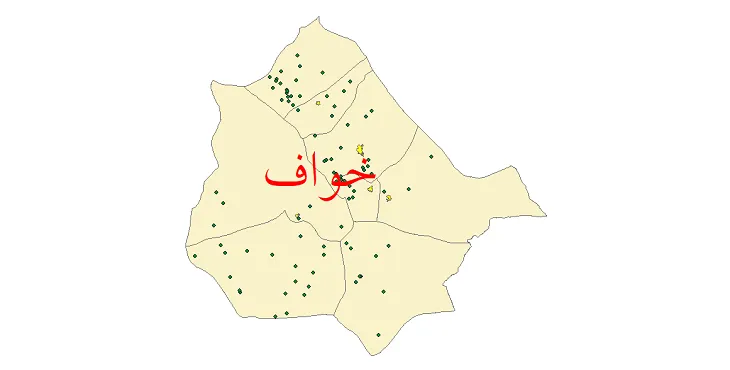 دانلود نقشه شیپ فایل (GIS) تقسیمات سیاسی شهرستان خواف سال 1400