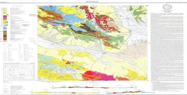 نقشه زمین‌ شناسی محدوده شهری باغین + تصویر با کیفیت بالا