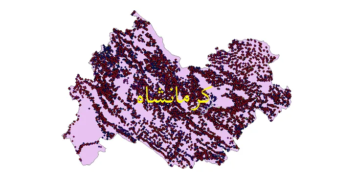 شیپ فایل جمعیت نقاط شهری و روستایی استان کرمانشاه از سال 35 تا 95