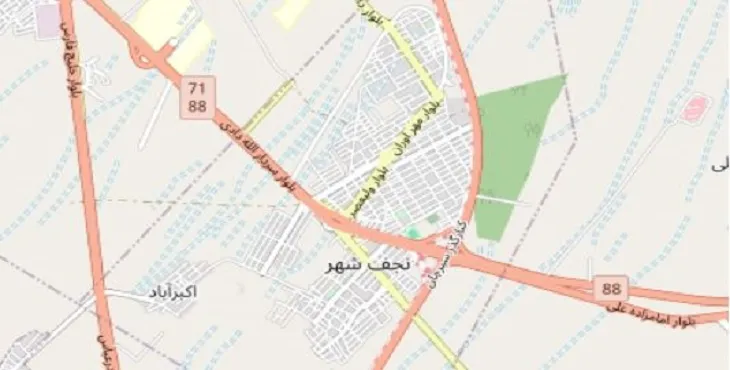 دانلود نقشه نجف شهر + pdf با کیفیت بالا