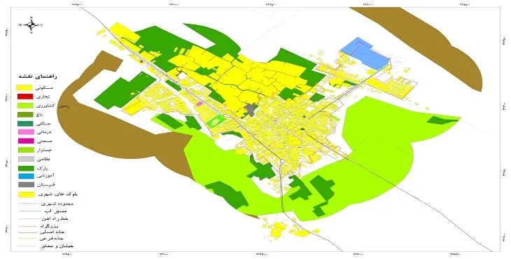 جدیدترین نقشه شهر ارسنجان | قابل چاپ + کیفیت بالا