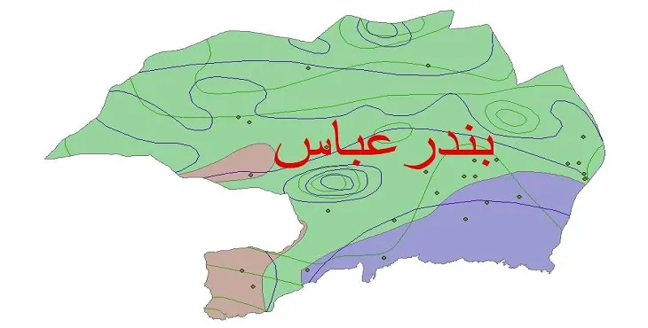 نقشه شیپ فایل اقلیمشناسی شهرستان بندرعباس + 7 لایه اقلیمی