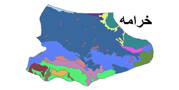 بروزترین نقشه شیپ فایل کاربری اراضی شهرستان خرامه + PDF
