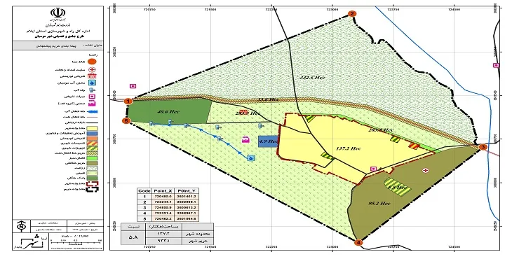 نقشه محدوده و حریم شهر موسیان | کیفیت بالا