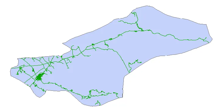 جدیدترین نقشه شیپ فایل راه های شهرستان گالیکش + PDF