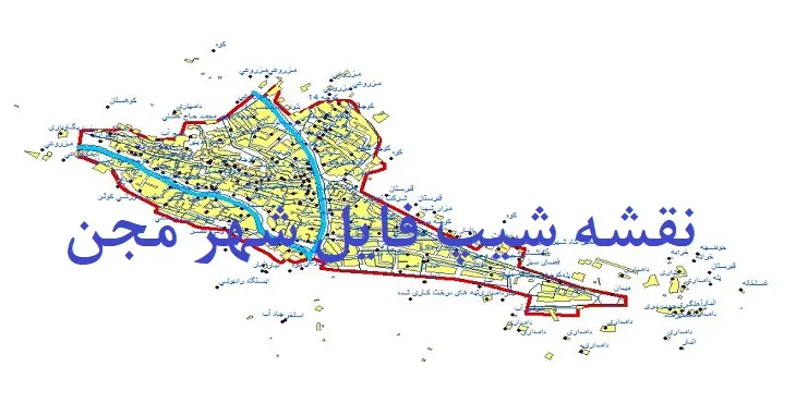 دانلود نقشه های شیپ فایل شهر مجن