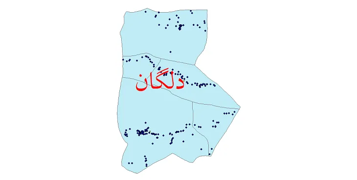دانلود نقشه شیپ فایل (GIS) تقسیمات سیاسی شهرستان دلگان سال 1400