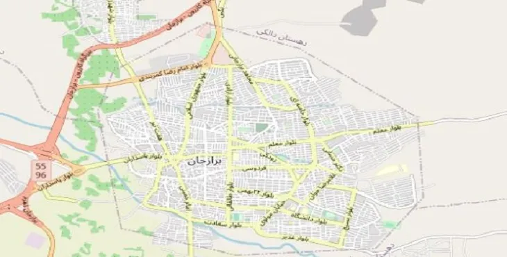 دانلود نقشه شهر برازجان + pdf با کیفیت بالا